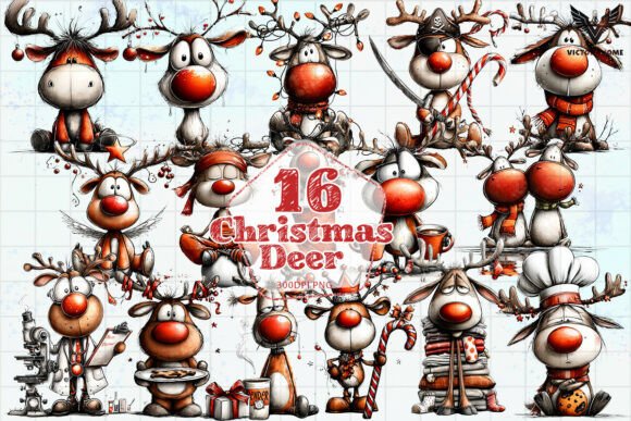 Adorable Christmas Deer Watercolor PNG: A Festive Illustration Asset for Content Creators