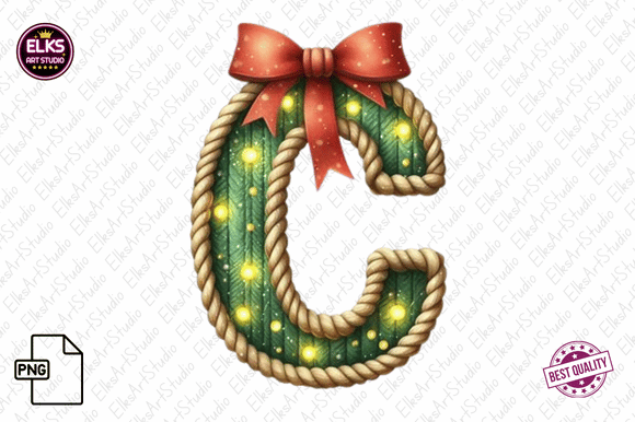 Christmas Alphabet PNG Sublimation for Editorial Design