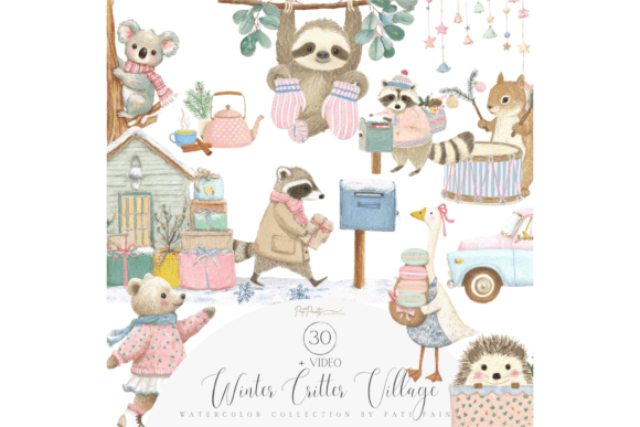 Christmas Animal Clipart Bundle: A Festive Graphic Design Asset for Marketers