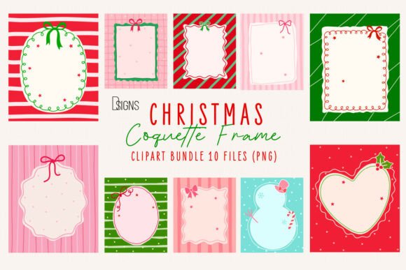 Christmas Coquette Wall Art Frame Bundle: A Design Asset for Festive Branding