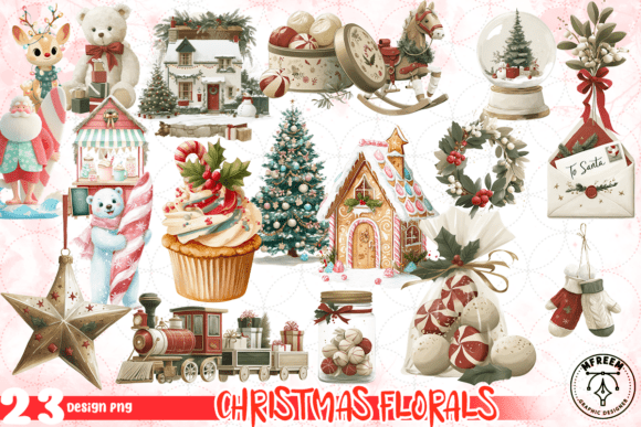 Christmas Florals PNG Review: A Versatile Graphic Design Asset for Creative Marketplaces