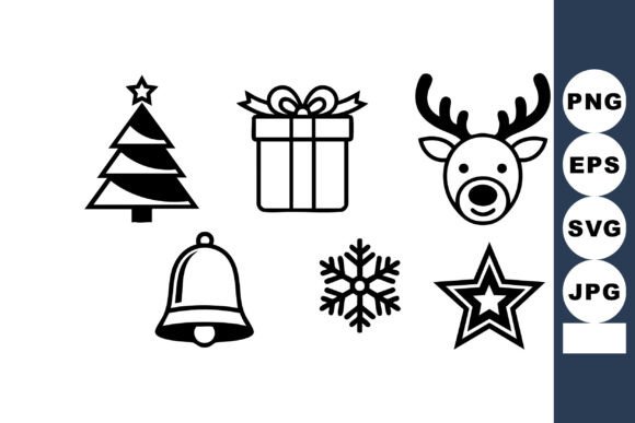 Christmas Holiday Icons with Tree Gift R Review