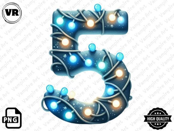 Christmas Number Sublimation Clipart PNG: A Festive Illustration Asset for Crafters