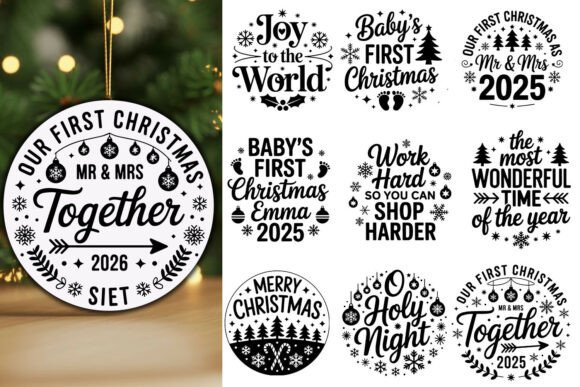 Christmas Ornament Bundle Illustrations for Festive Branding
