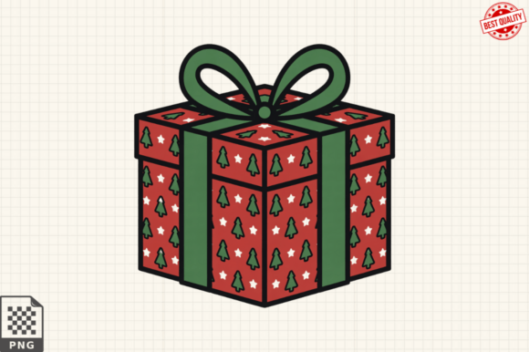 Christmas Present Icon Gift Box Clipart for Local Business Branding