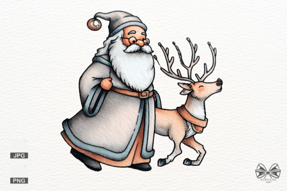 Christmas Santa Reindeer Png for Festive Illustrations