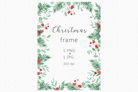 Christmas Watercolor Frame: A Polished Graphic Design Asset for Content Creators
