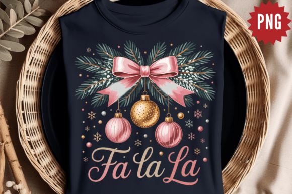 Coquette Christmas Fa La La PNG Design: A Festive Illustration for Brand Impact