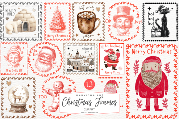 Coquette Christmas Frames Clipart Bundle Review for Real Projects