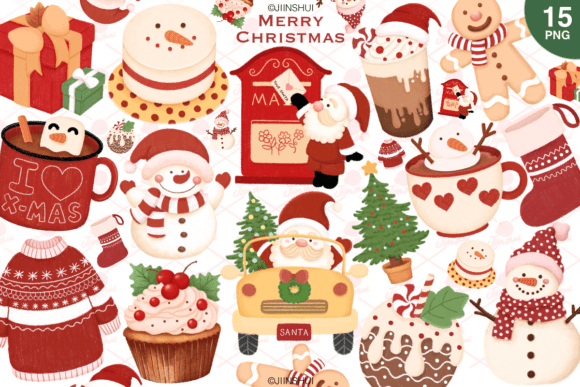 Cozy Christmas Santa Clipart: A Warm Illustration for Branding and Marketing