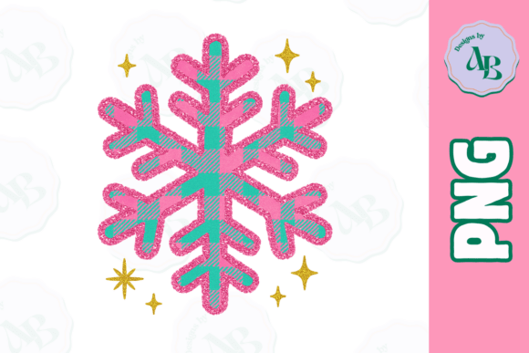 Cute Girly Christmas Plaid Snowflake PNG: A Versatile Illustration for Digital Sellers