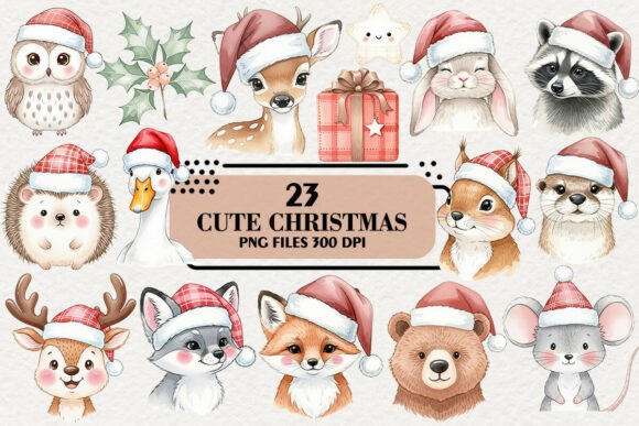 Cute Woodland Christmas Clipart Review for Embroidery Projects