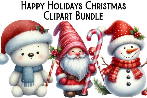 Happy Holidays Christmas Clipart Bundle: A Visual Asset for Content Creators