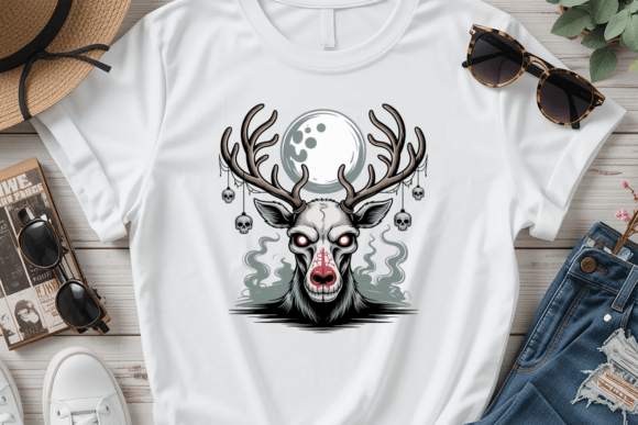 Haunted Reindeer PNG Adds Spooky Charm to Holiday Illustrations