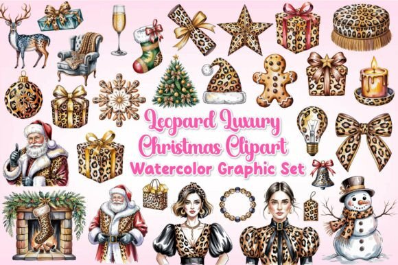 Leopard Luxury Christmas Clipart: A Designer's Take on Seasonal Illustrations