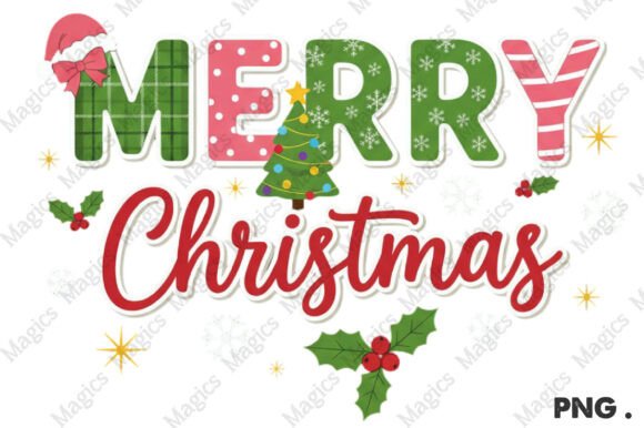 Merry Christmas Png, Christmas Tree Illustrations for Handmade Projects