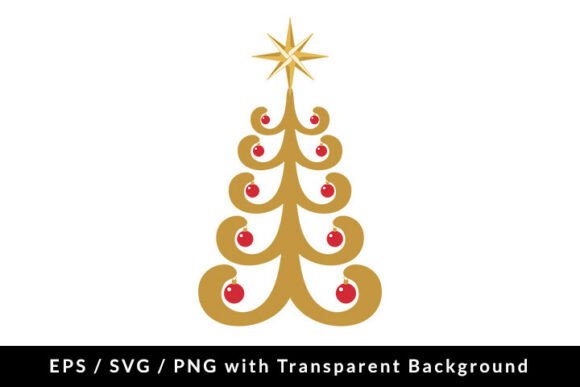 Modern Golden Christmas Tree SVG Design for Local Business Branding
