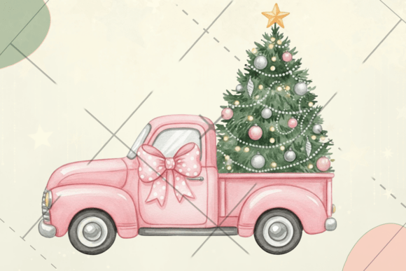 Pink Christmas Truck – Festive Holiday: A Designer’s Perspective