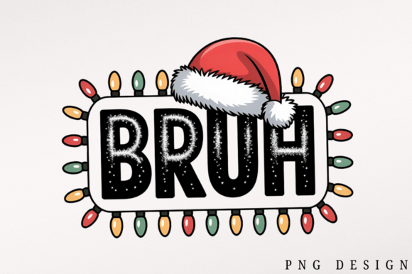 Retro Christmas Bruh PNG Design: A Practical Embroidery Asset