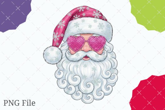Sequin Christmas Faux Glitter Santa Png for Festive Branding