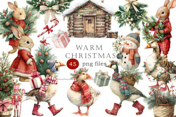 Vintage Warm Christmas Illustrations: A Designer’s Take