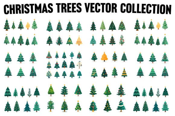 Winter Christmas Tree Vector Graphics for Handmade and Print Projects